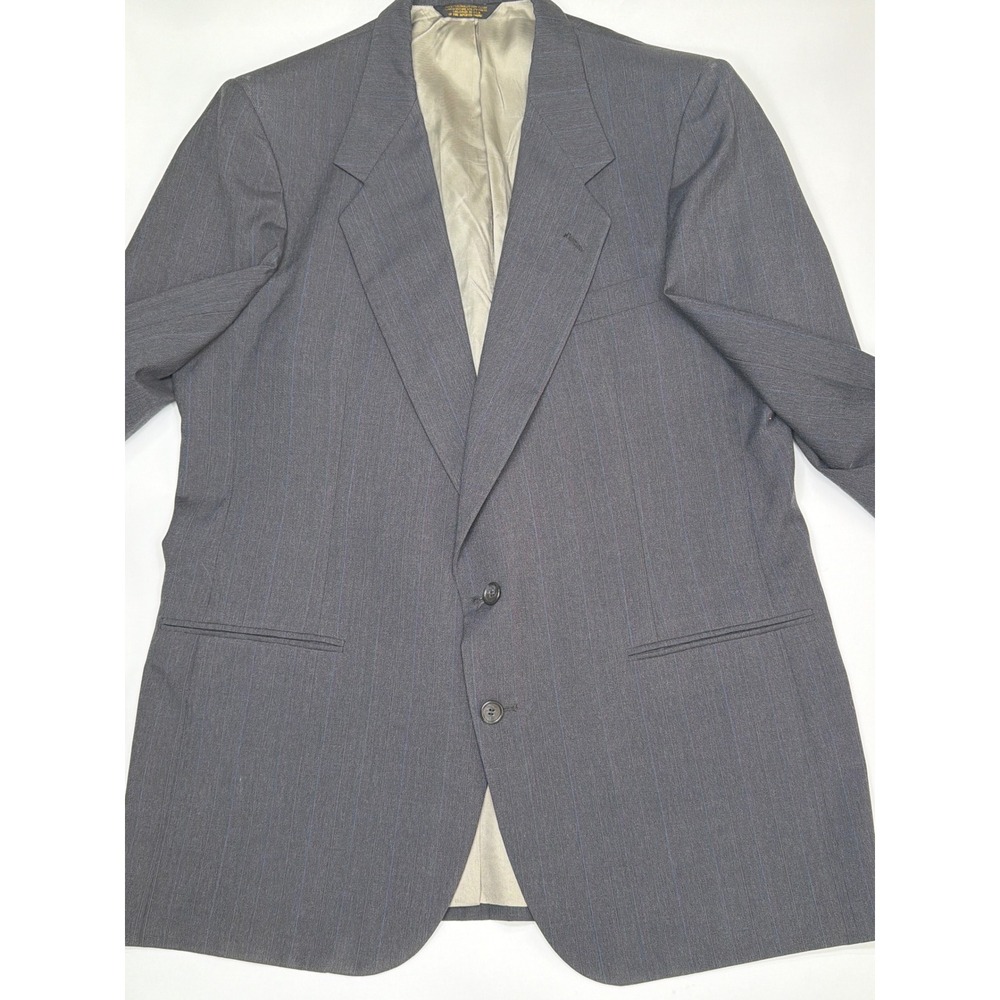 Nino Cerruti Men's Pinstripe Blazer Suit Jacket Charcoal Gray Blue Pinstripe USA - Picture 3 of 11
